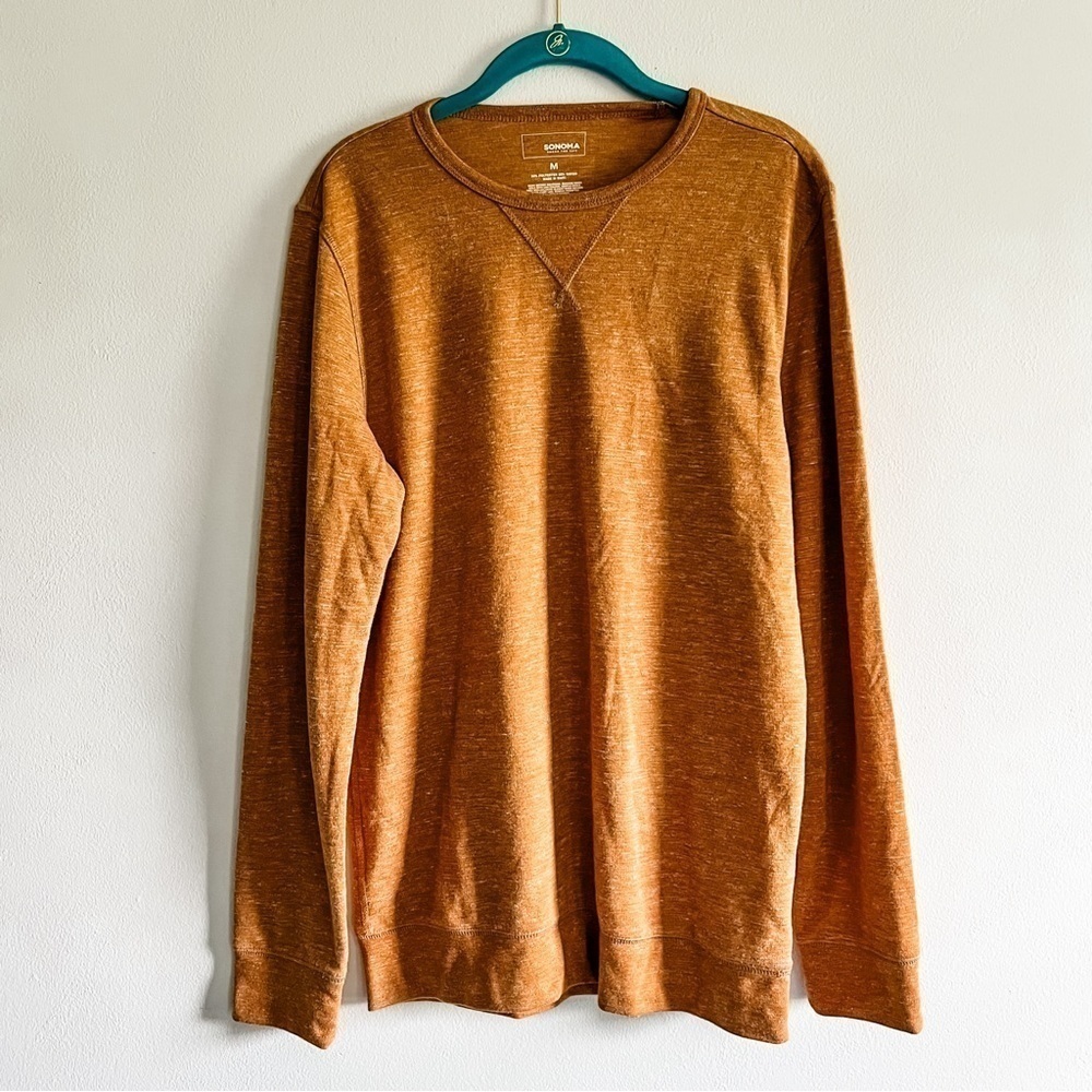 Sonoma Men’s Medium Camel Long Sleeve Lightweight  Sweater
